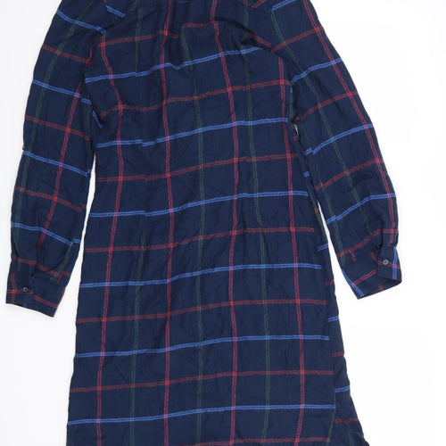 NEXT Womens Blue Check  Shirt Dress  Size 8