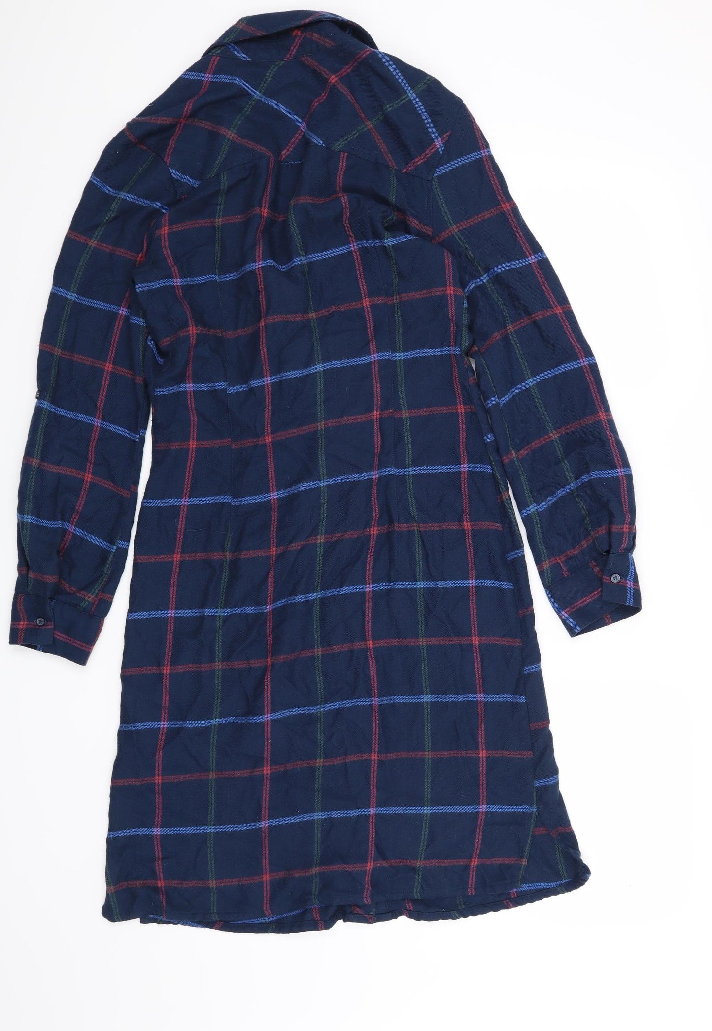 NEXT Womens Blue Check  Shirt Dress  Size 8