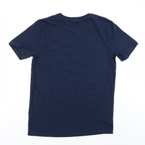 Preworn  Mens Blue Striped   T-Shirt Size M