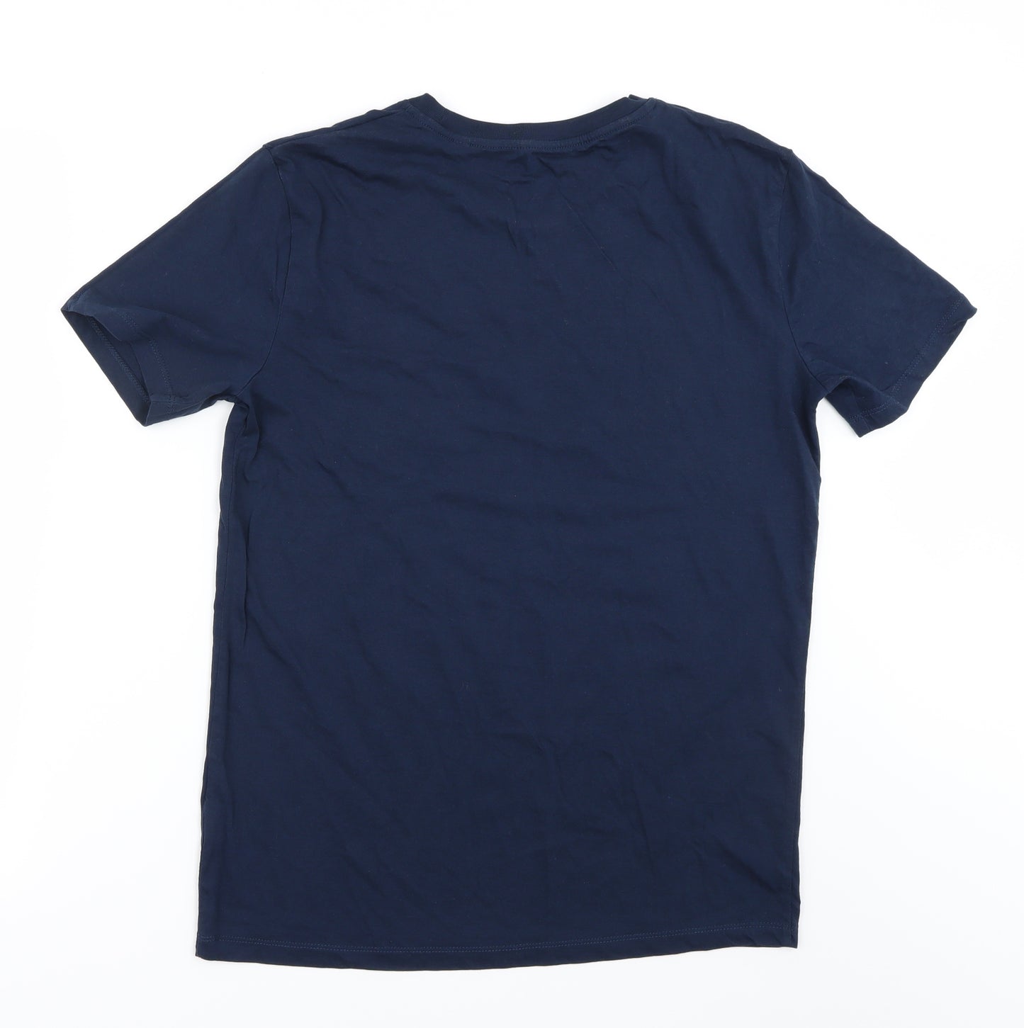 Preworn  Mens Blue Striped   T-Shirt Size M