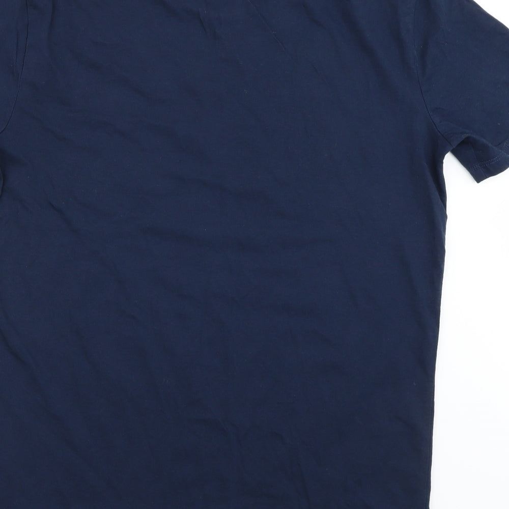 Preworn  Mens Blue Striped   T-Shirt Size M
