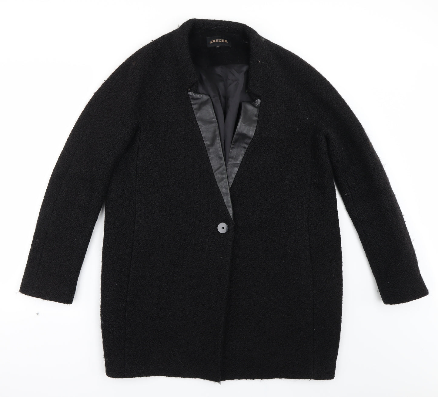 Jaeger Womens Black   Overcoat Jacket Size 10