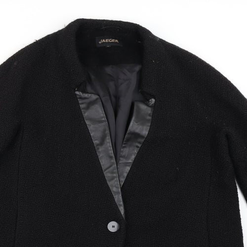 Jaeger Womens Black   Overcoat Jacket Size 10
