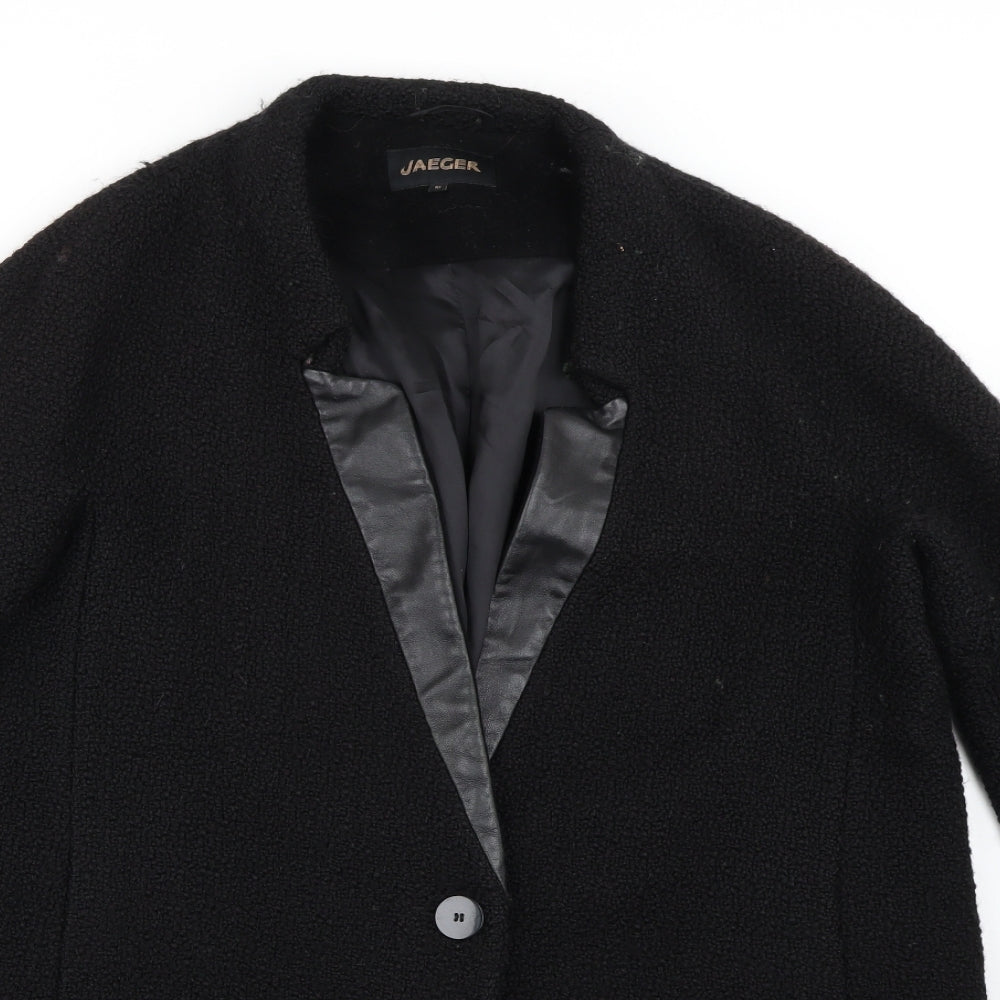 Jaeger Womens Black   Overcoat Jacket Size 10