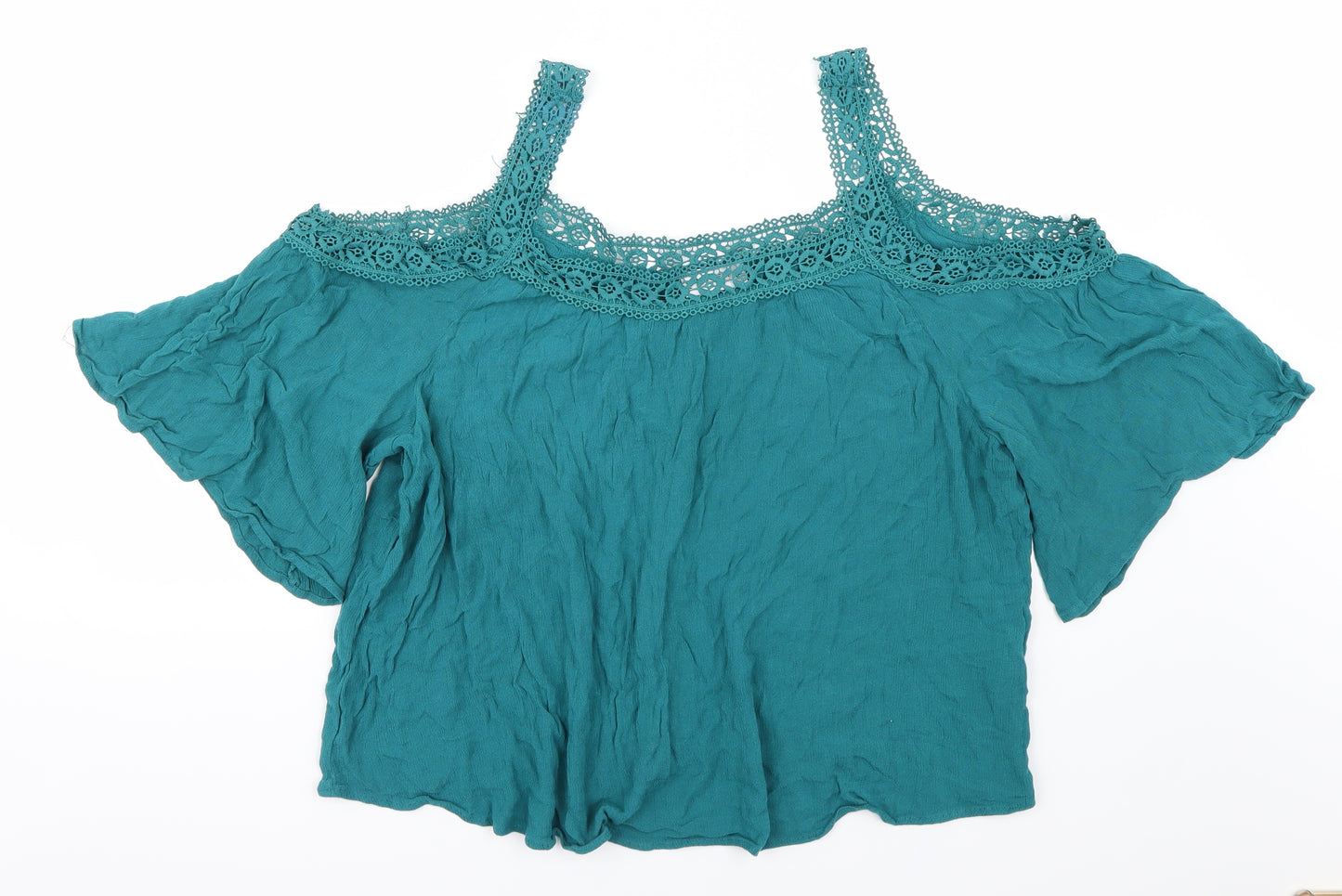 Pull&Bear Womens Green   Basic Blouse Size L