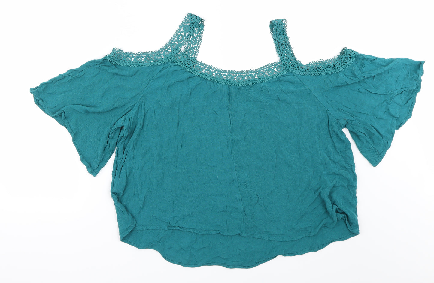 Pull&Bear Womens Green   Basic Blouse Size L