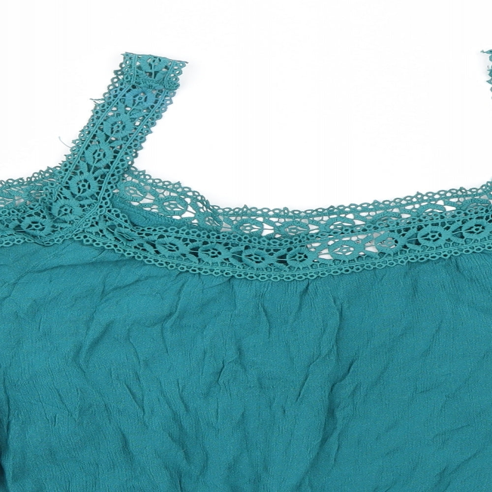 Pull&Bear Womens Green   Basic Blouse Size L