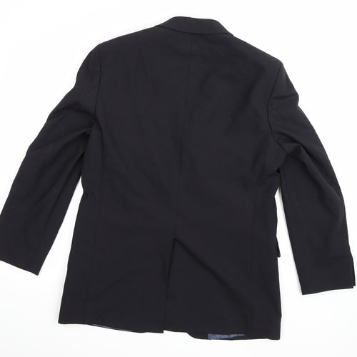 Preworn Mens Black  Rayon Jacket Suit Jacket Size 40