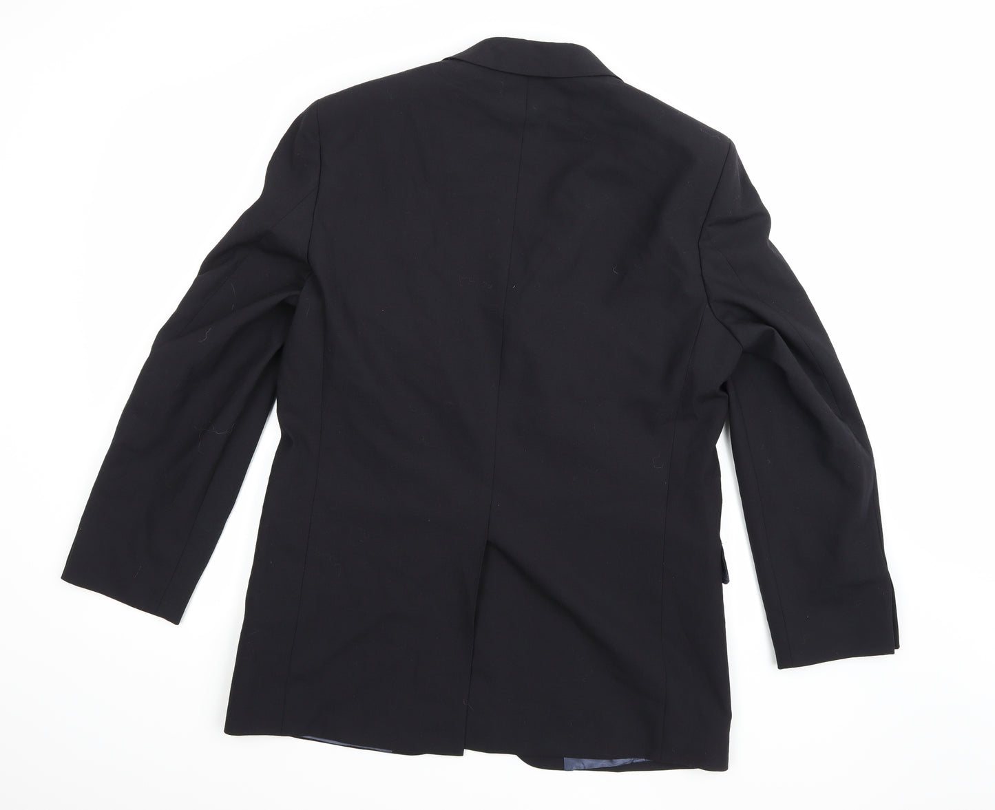 Preworn Mens Black  Rayon Jacket Suit Jacket Size 40