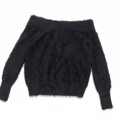 River Island Womens Black  Knit Pullover Jumper Size 8