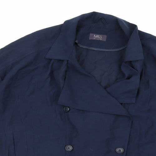 Marks and Spencer Womens Blue   Pea Coat Coat Size 14