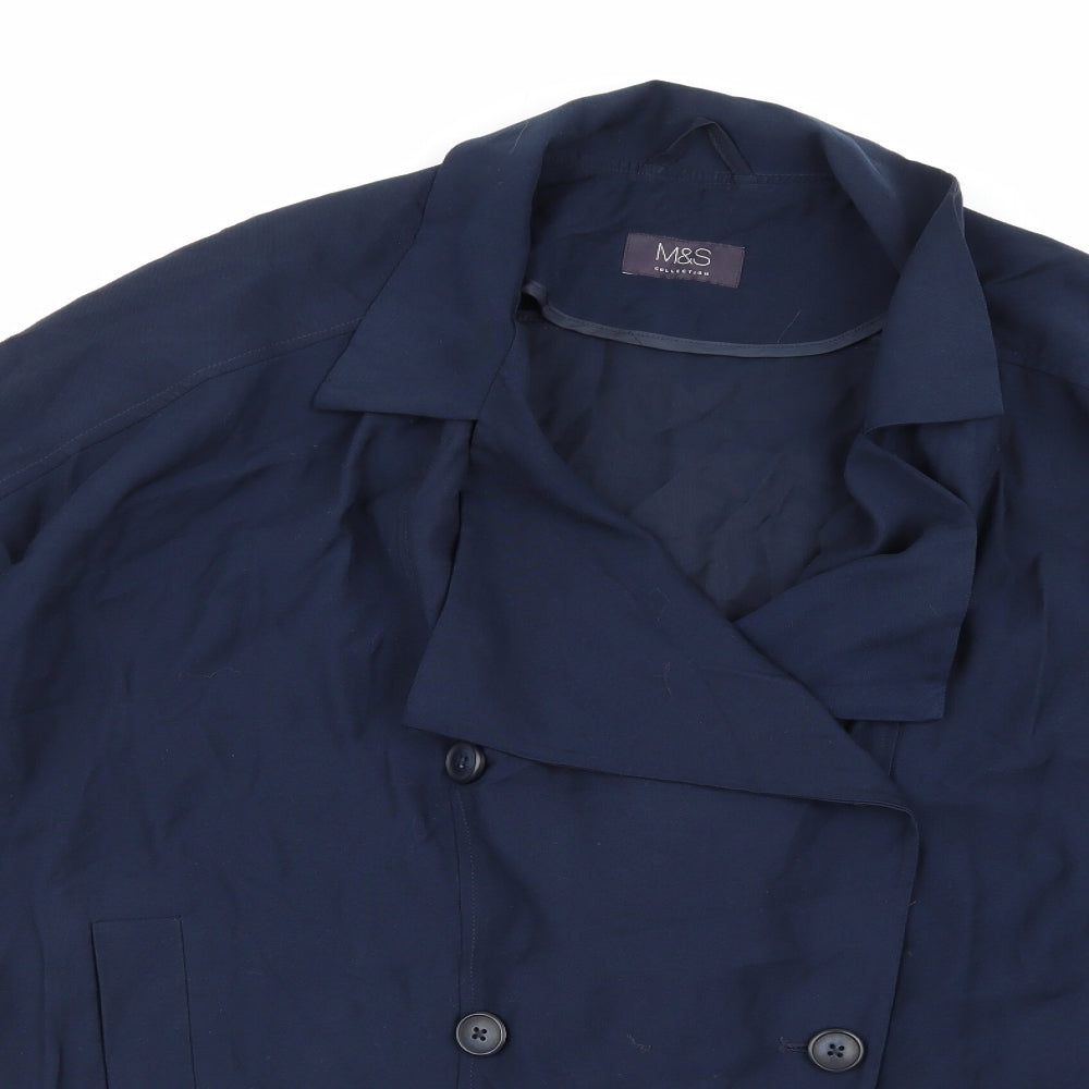 Marks and Spencer Womens Blue   Pea Coat Coat Size 14