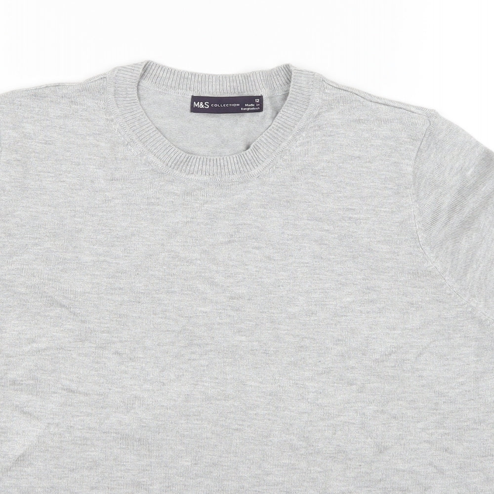 Marks and Spencer Womens Grey  Knit Pullover Jumper Size 12