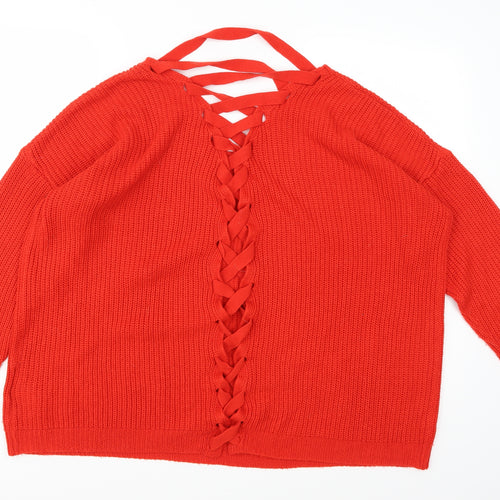 CAPSULE Womens Red  Knit Pullover Jumper Size 18