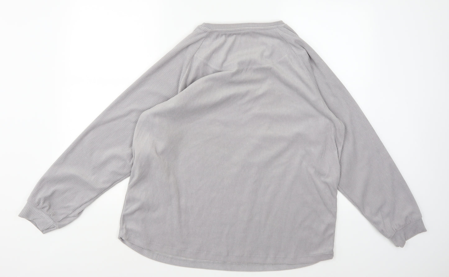 Love To Lounge Womens Grey  Fleece Top Pyjama Top Size 14