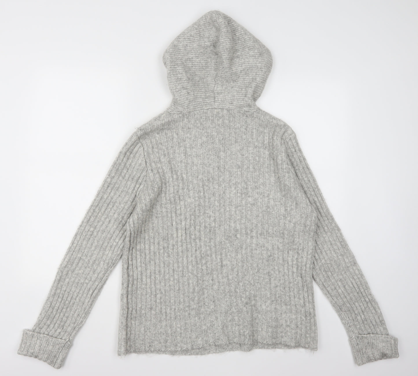George Womens Grey  Knit Pullover Hoodie Size L
