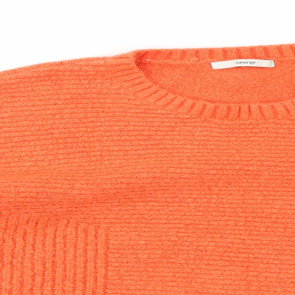 George Womens Orange  Knit Pullover Jumper Size XL