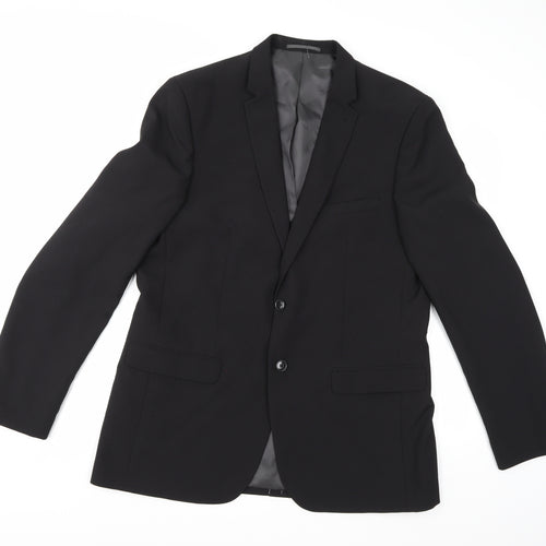 Taylor & Wright Mens Black  Rayon Jacket Suit Jacket Size 44
