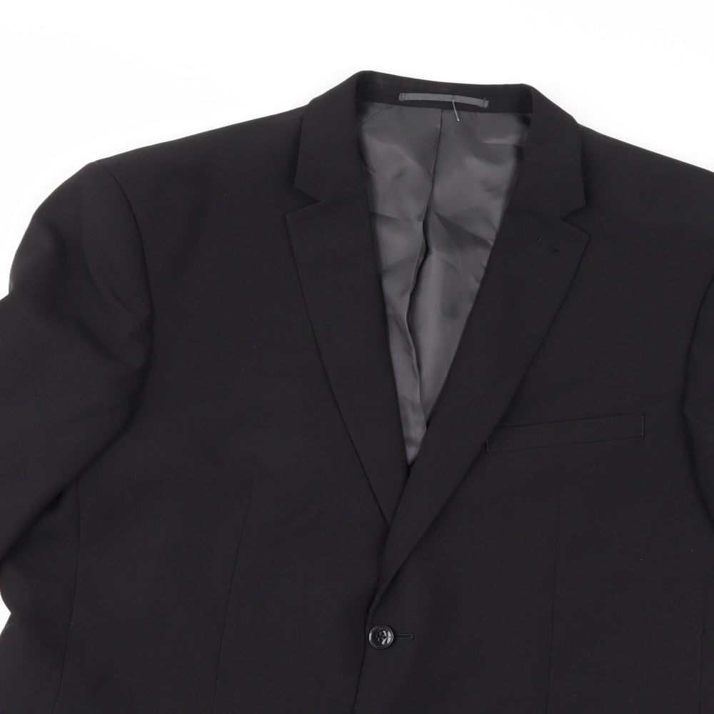 Taylor & Wright Mens Black  Rayon Jacket Suit Jacket Size 44