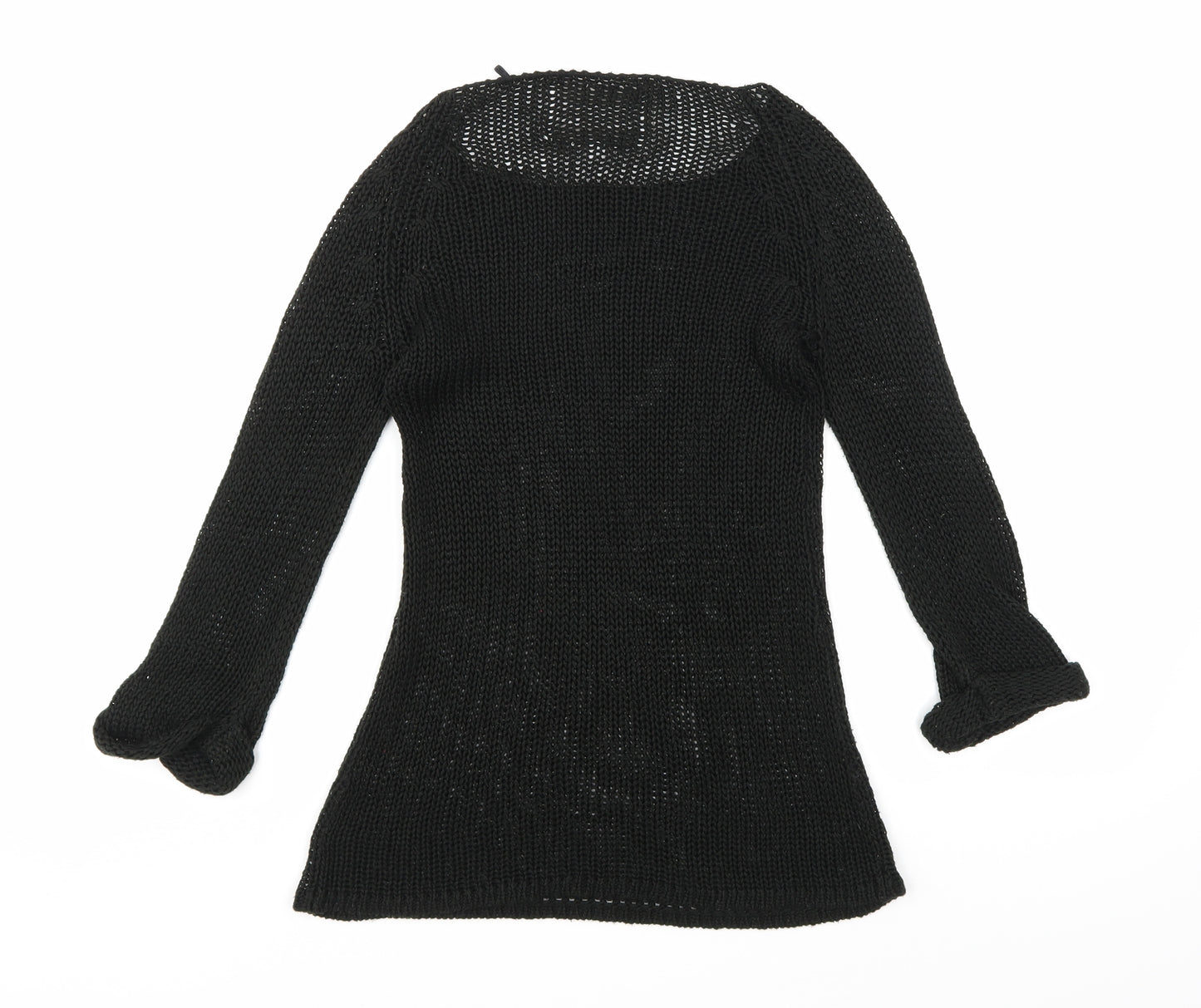 Miss Fiori Womens Black  Knit Pullover Jumper Size 10