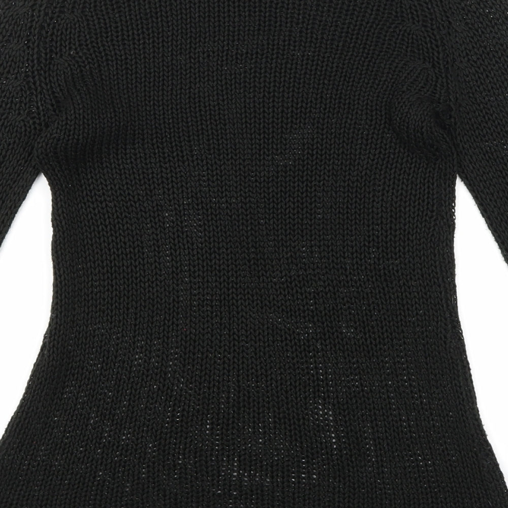 Miss Fiori Womens Black  Knit Pullover Jumper Size 10