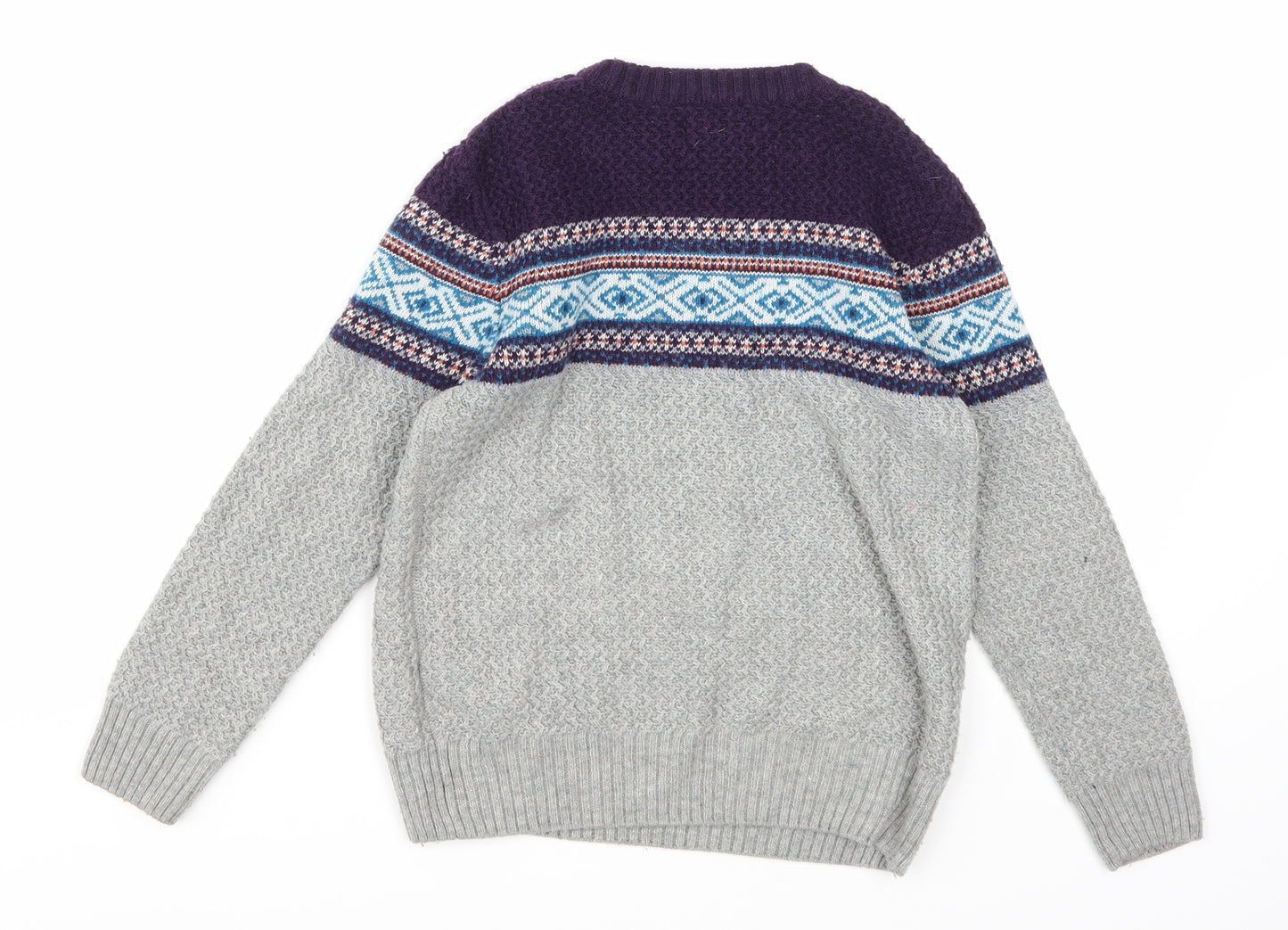 M&Co Boys Grey  Knit Pullover Jumper Size 5-6 Years