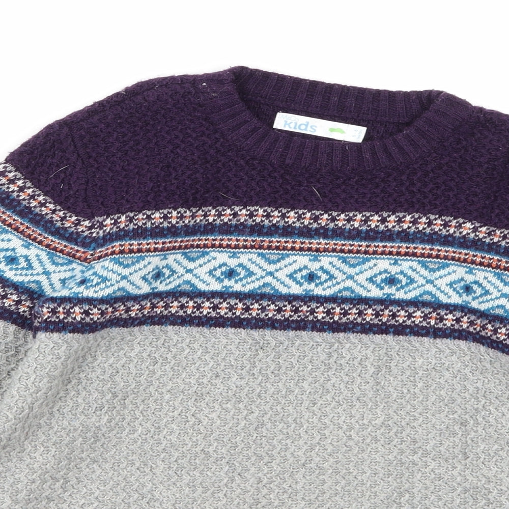 M&Co Boys Grey  Knit Pullover Jumper Size 5-6 Years