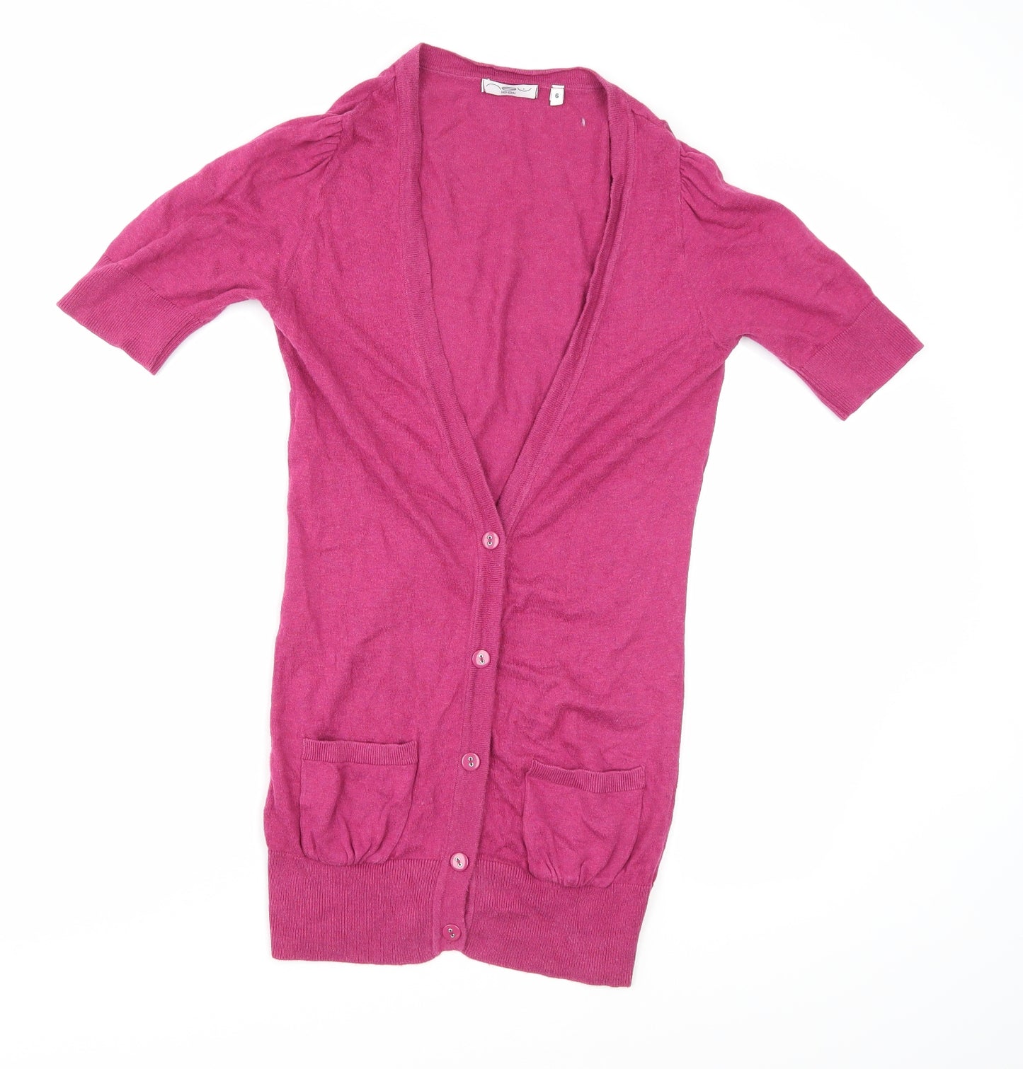 New Look Womens Pink  Knit Cardigan Jumper Size 6