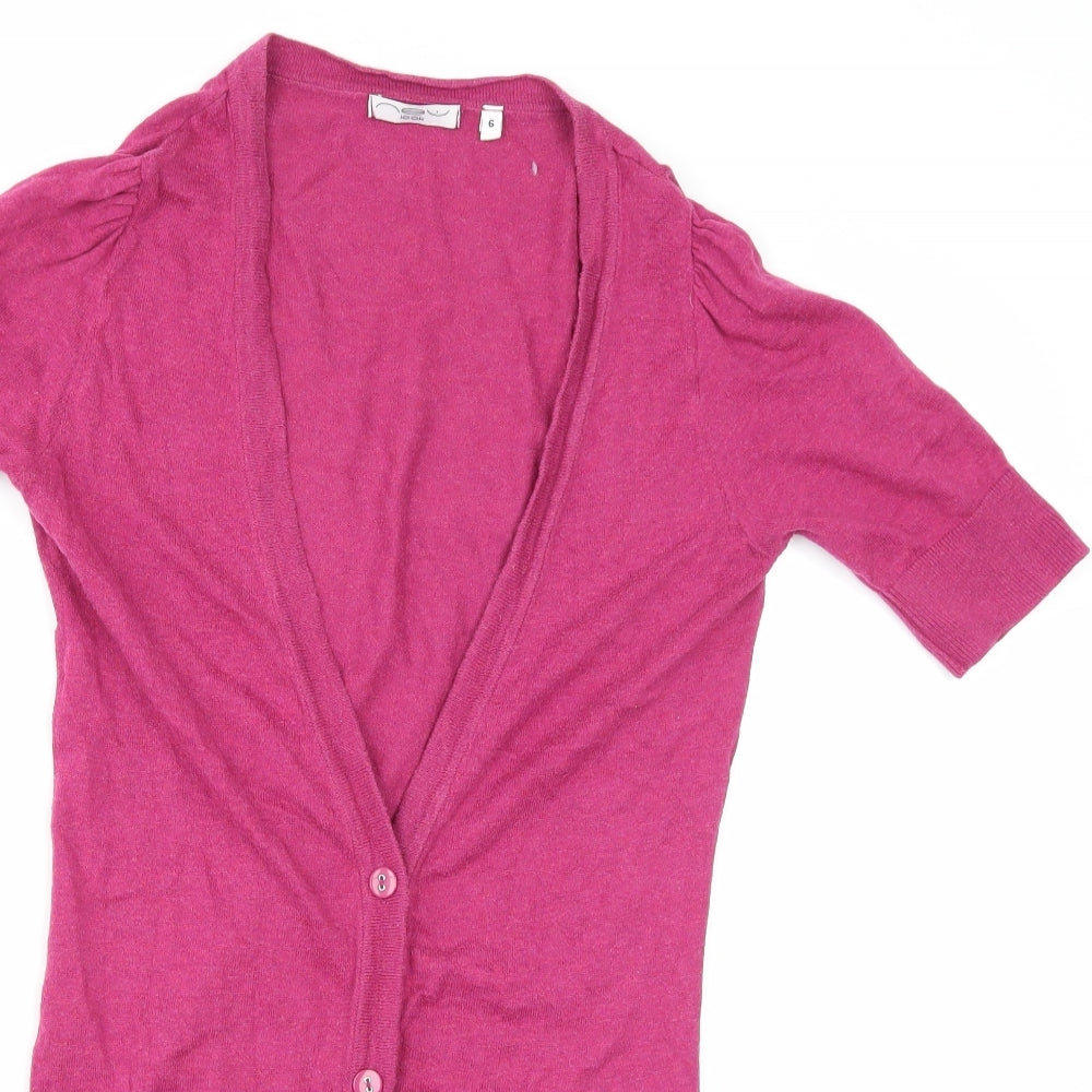 New Look Womens Pink  Knit Cardigan Jumper Size 6