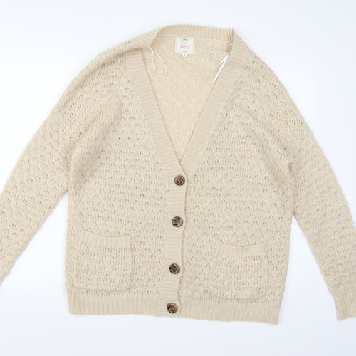 New Look Womens Beige  Knit Cardigan Jumper Size 8