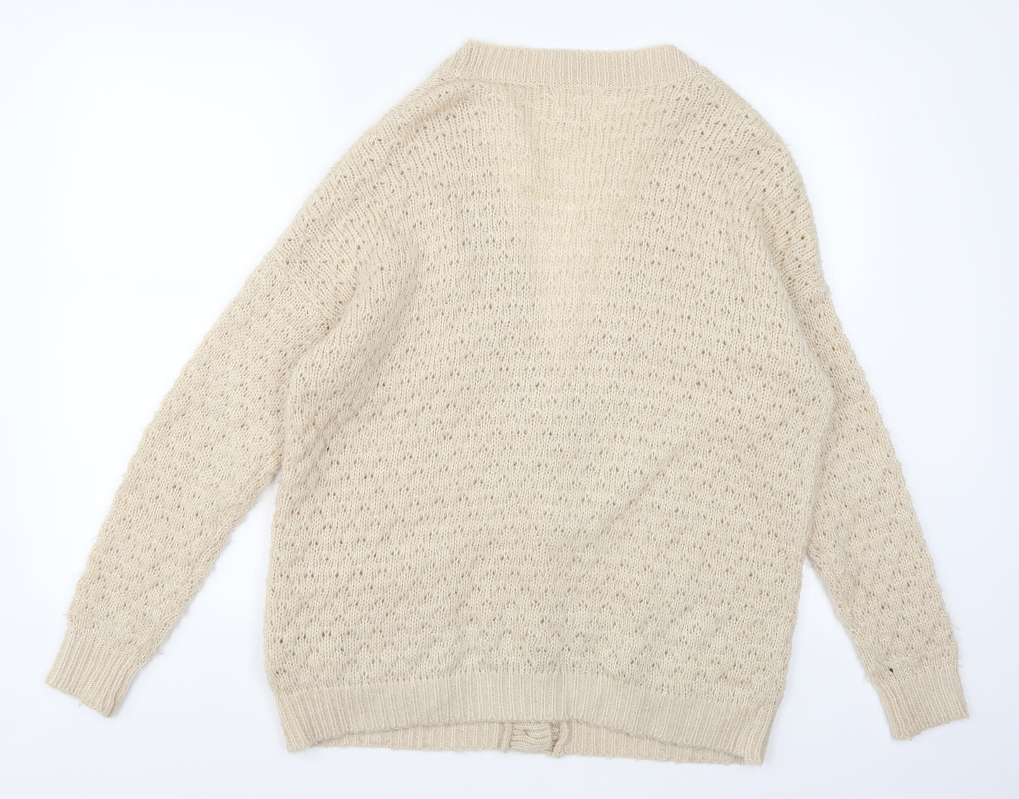New Look Womens Beige  Knit Cardigan Jumper Size 8