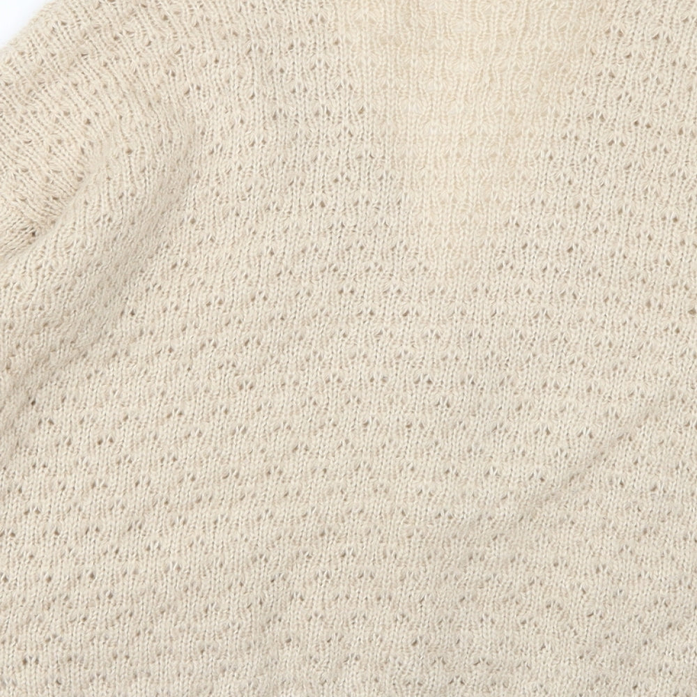 New Look Womens Beige  Knit Cardigan Jumper Size 8