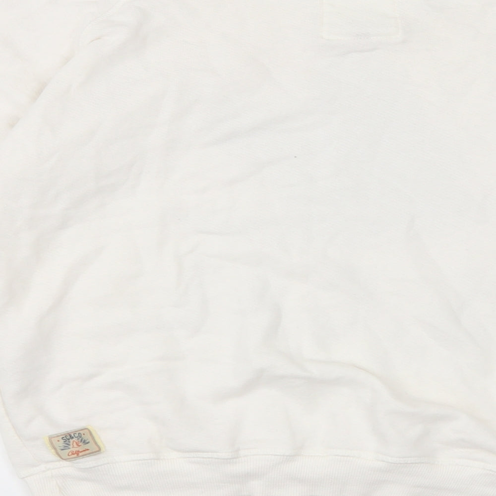 SC&CO Womens White  Jersey Pullover Sweatshirt Size 10