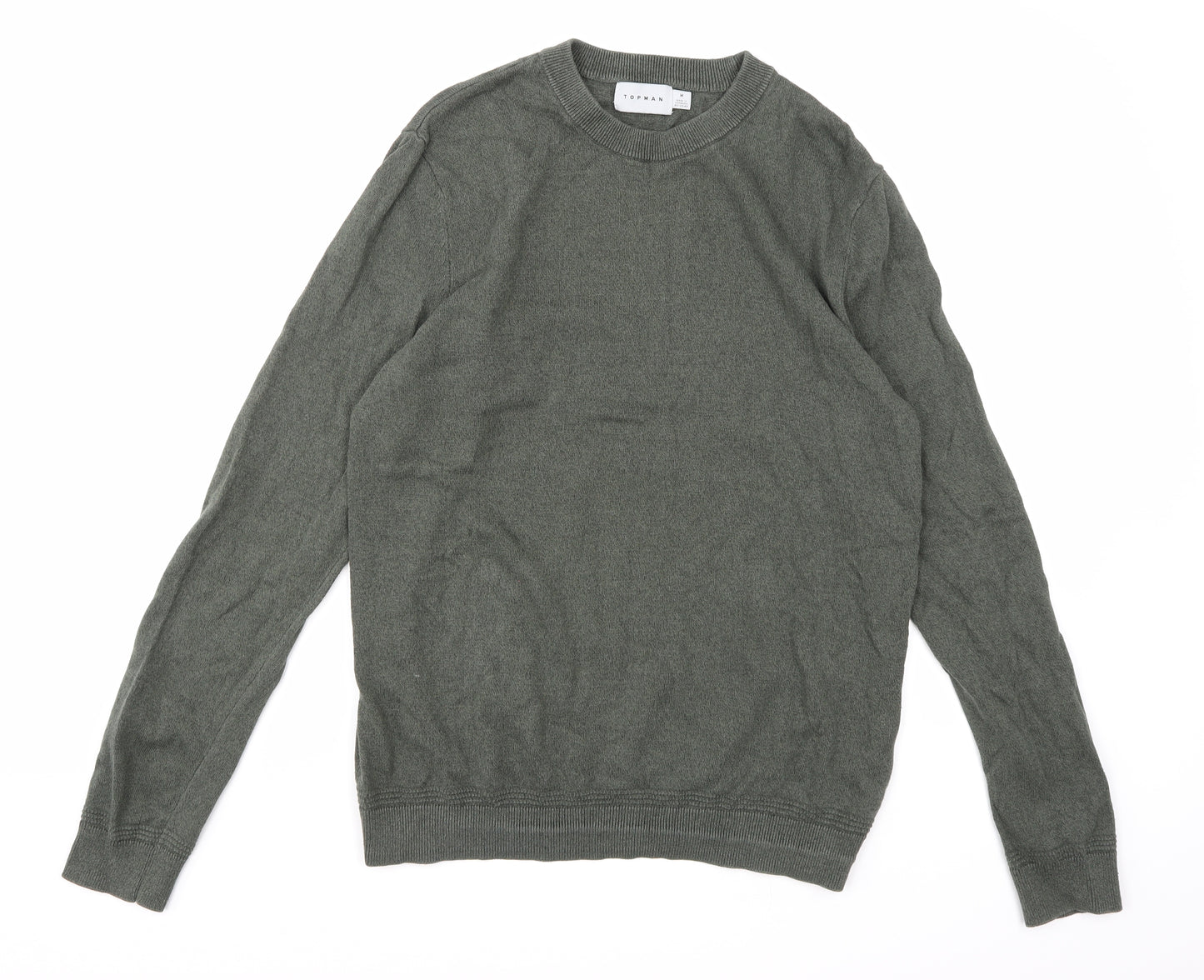 Topman Mens Green  Knit Pullover Jumper Size M