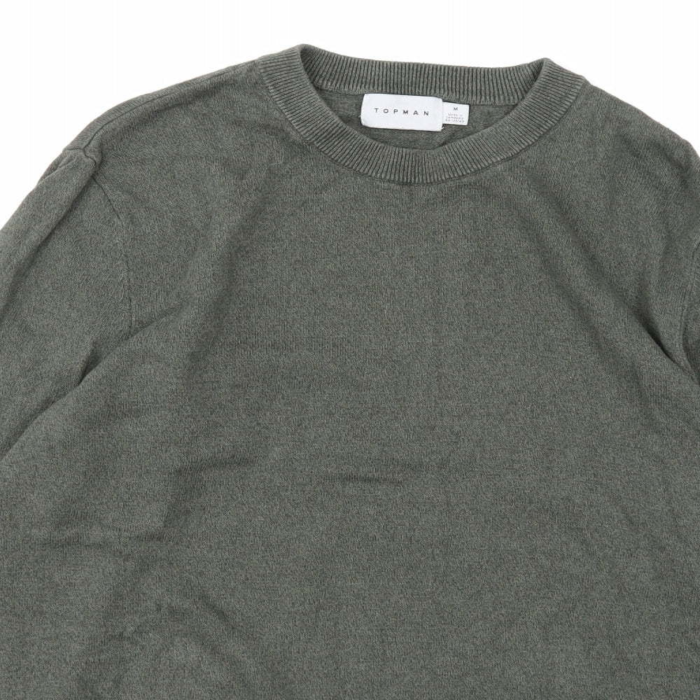 Topman Mens Green  Knit Pullover Jumper Size M
