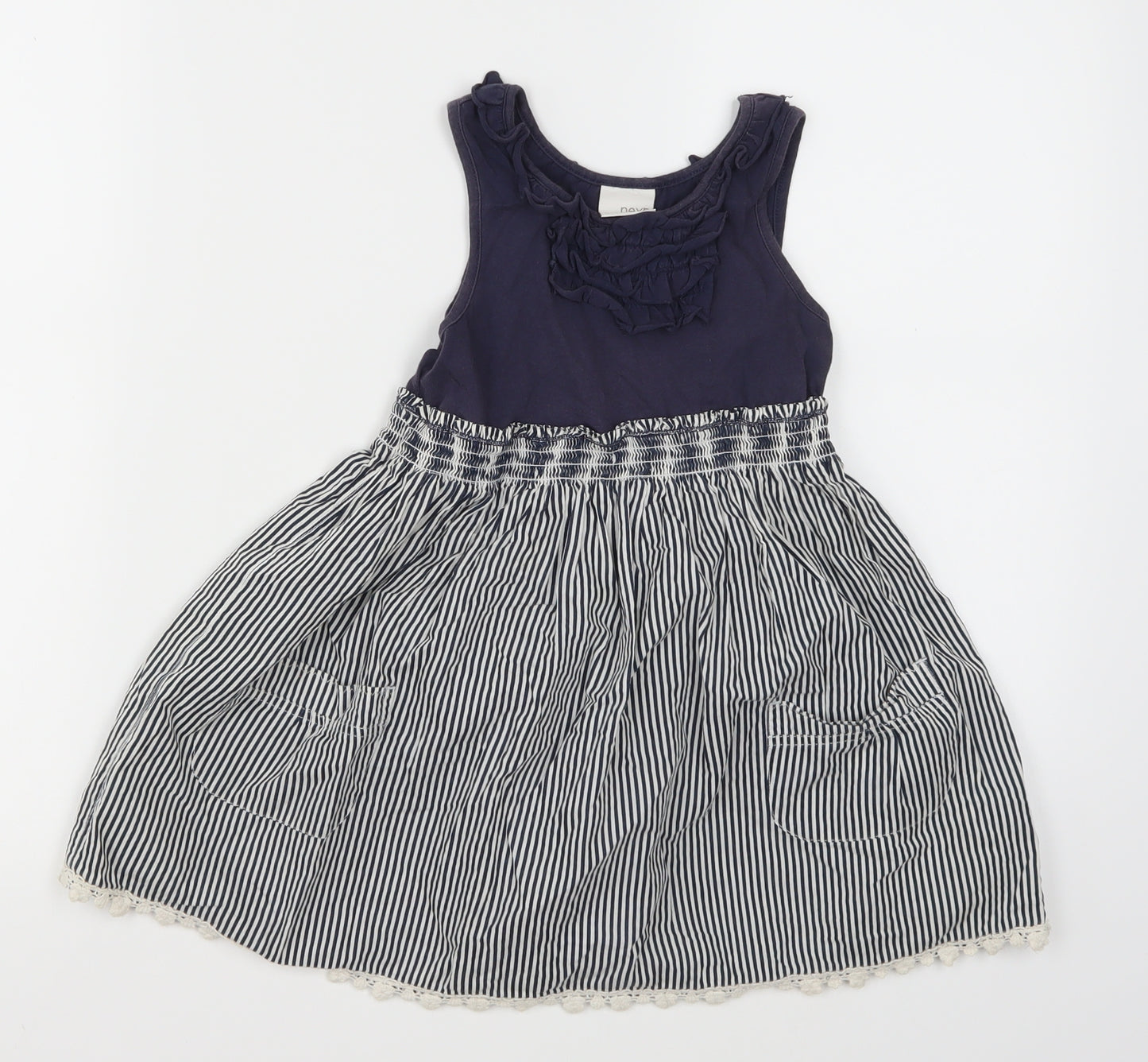 NEXT Girls Blue Striped  A-Line  Size 4-5 Years