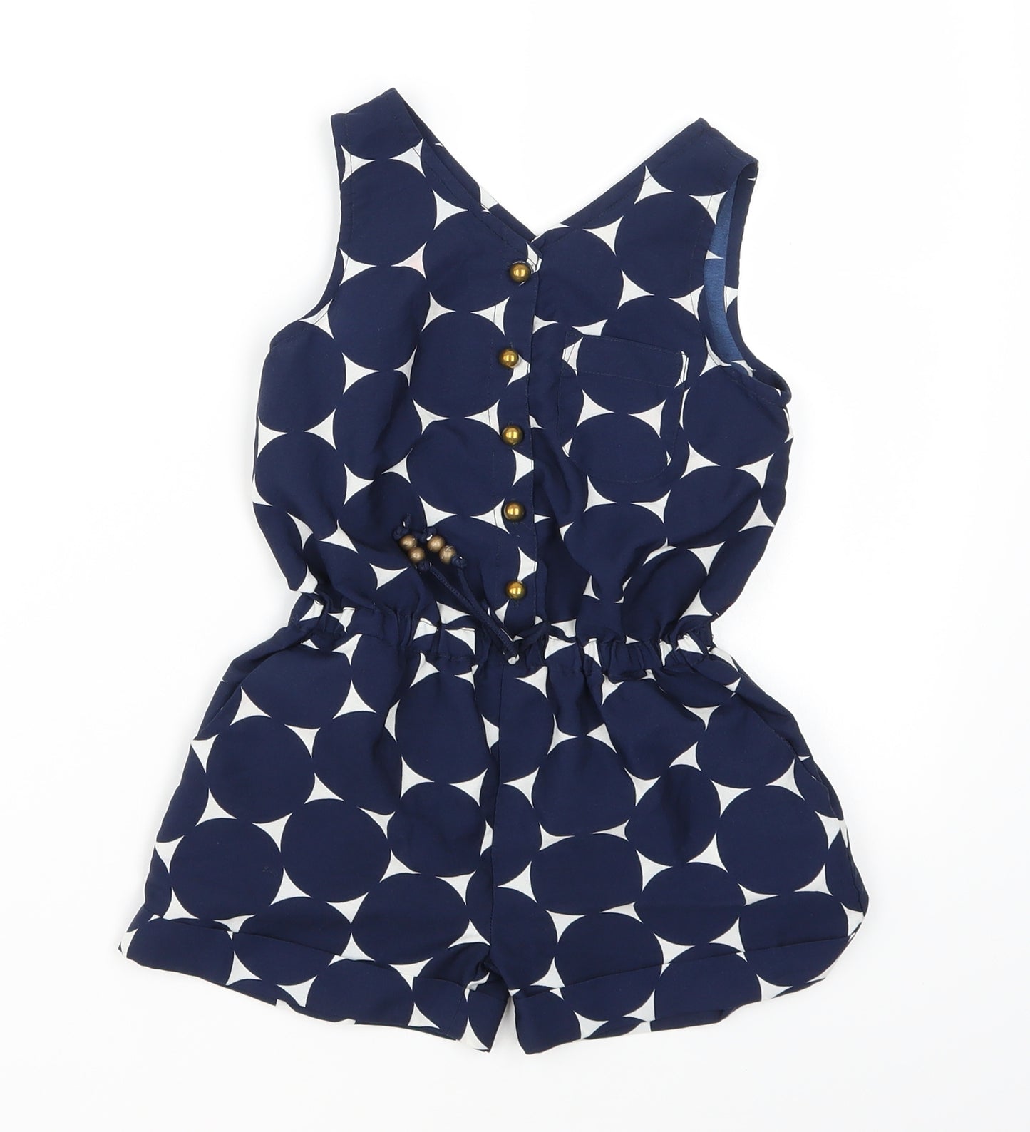 NEXT Girls Blue Polka Dot  Playsuit One-Piece Size 5 Years