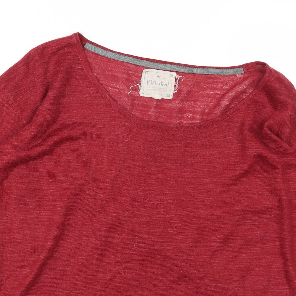 Mistral Womens Red  Knit Pullover Jumper Size 10