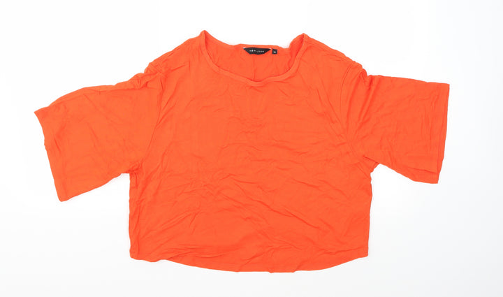 New Look Womens Orange Cropped T-Shirt Size 14
