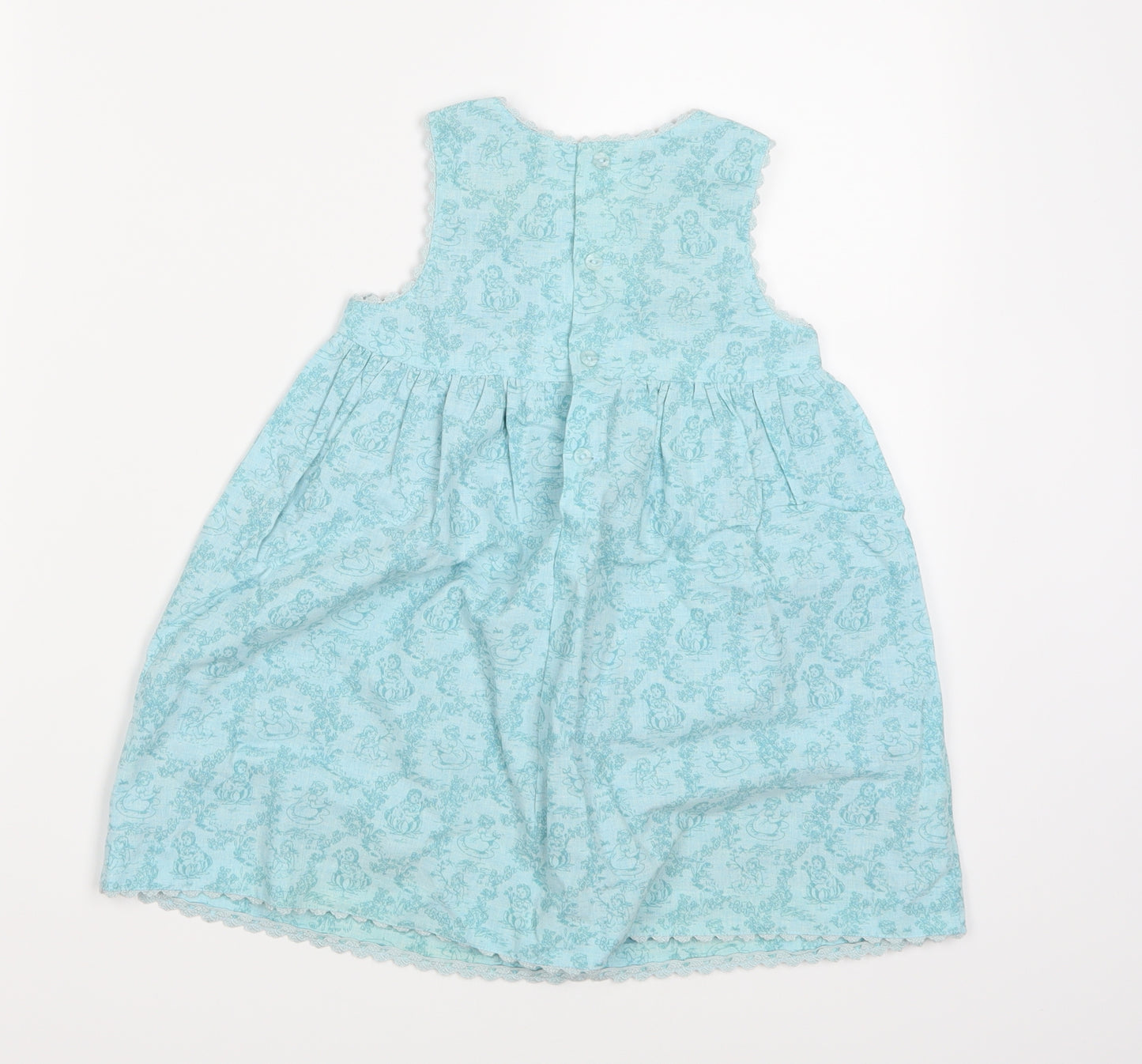 Jacadi Girls Blue Floral  A-Line  Size 18 Months