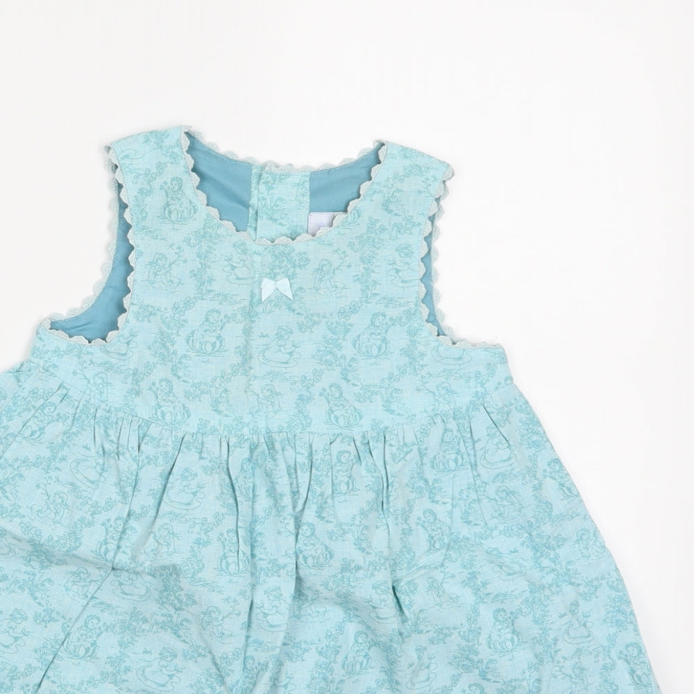 Jacadi Girls Blue Floral  A-Line  Size 18 Months