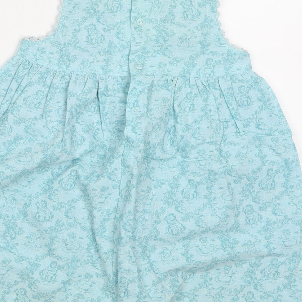 Jacadi Girls Blue Floral  A-Line  Size 18 Months