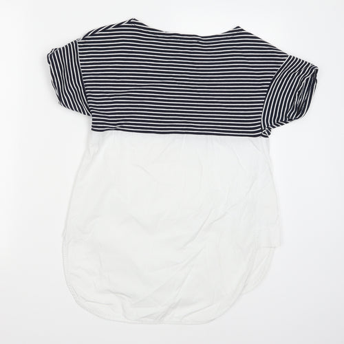 ZARA  Womens Blue Striped  Basic T-Shirt Size S