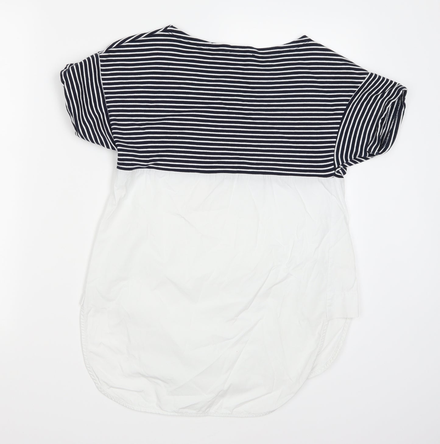 ZARA  Womens Blue Striped  Basic T-Shirt Size S