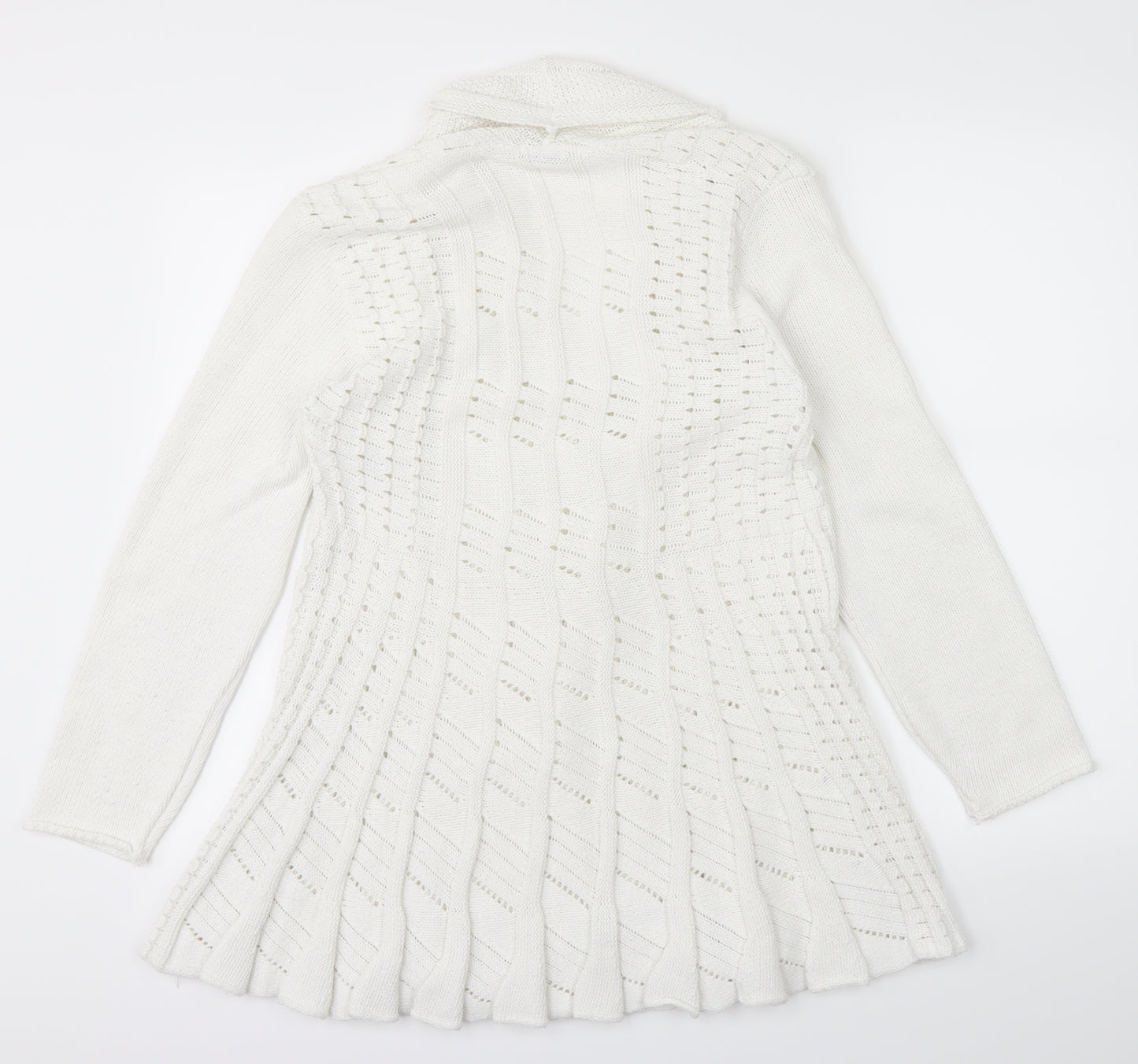 Glimpse Design Womens White  Knit Cardigan Jumper Size S