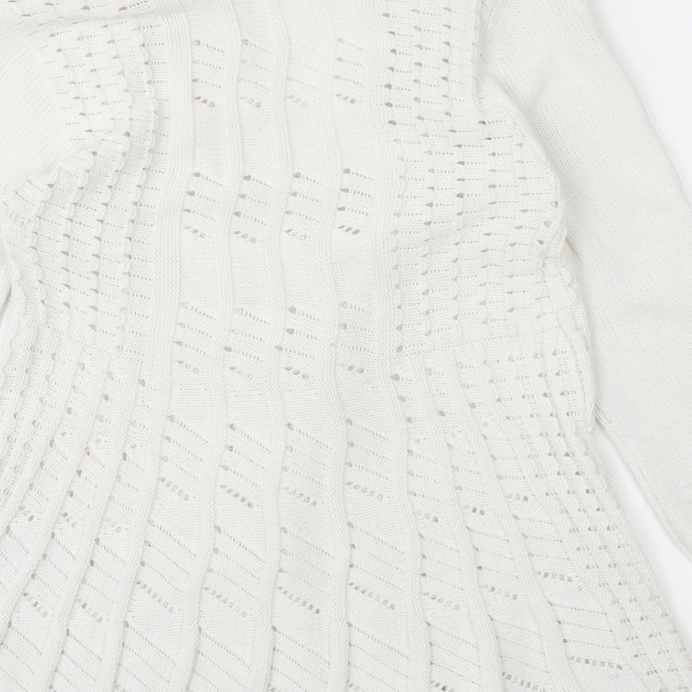 Glimpse Design Womens White  Knit Cardigan Jumper Size S