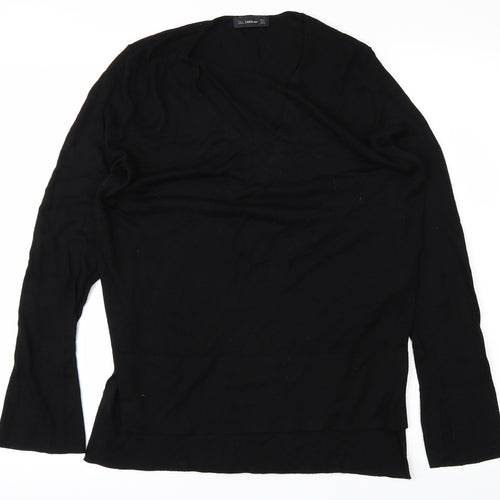 Zara Knit Womens Black  Knit Basic T-Shirt Size M