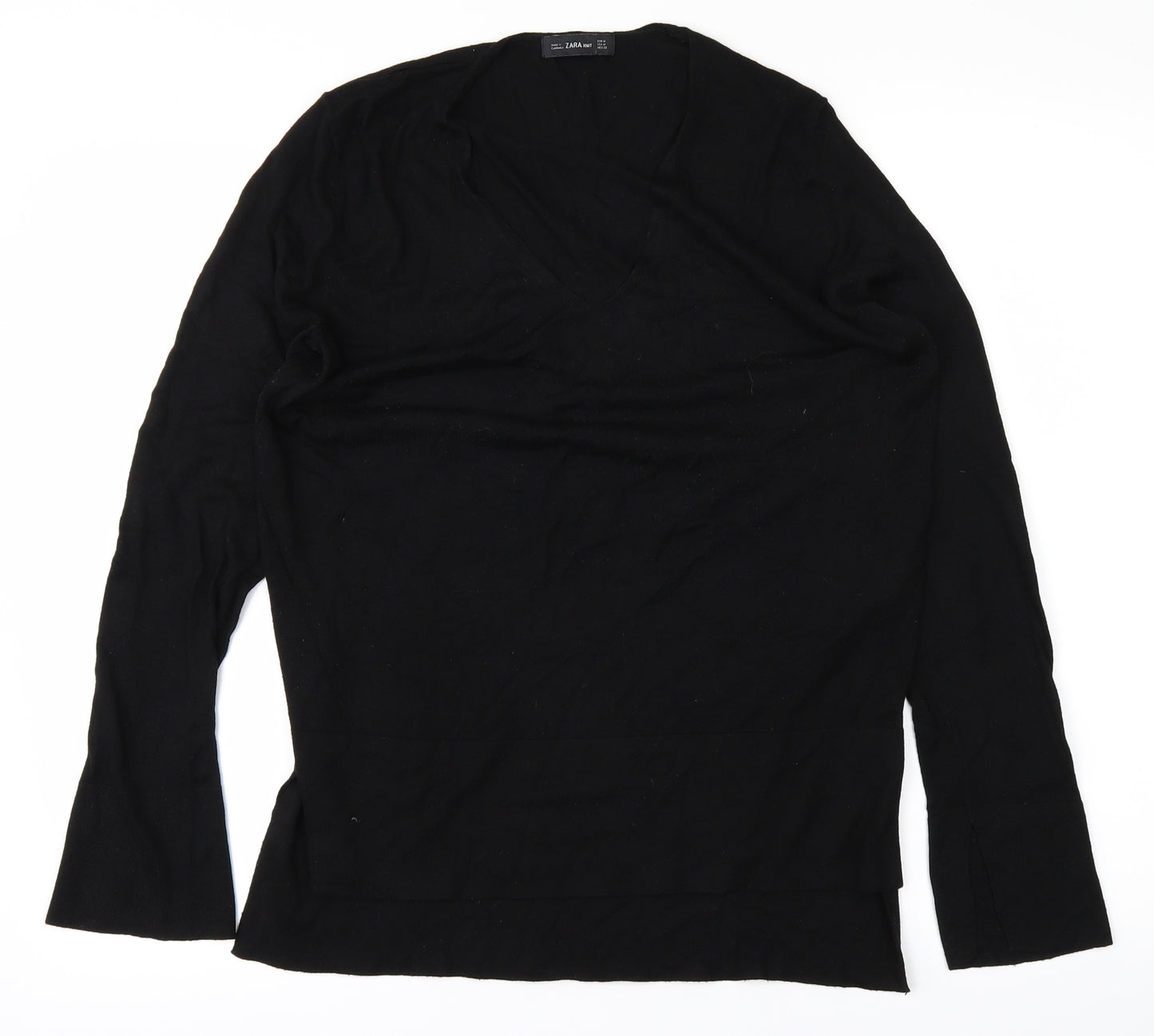 Zara Knit Womens Black  Knit Basic T-Shirt Size M