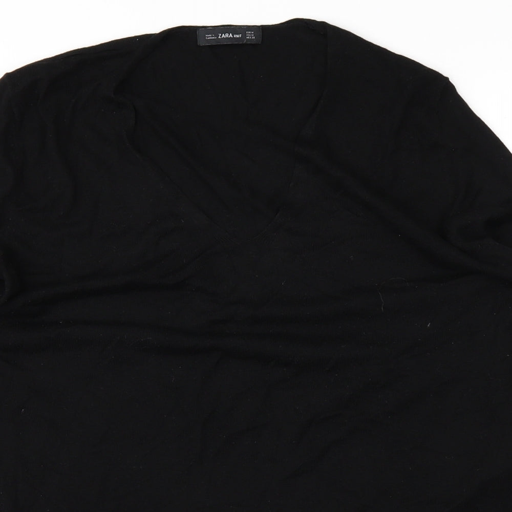 Zara Knit Womens Black  Knit Basic T-Shirt Size M