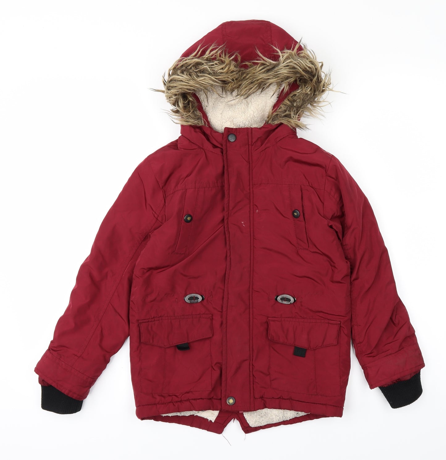 M&Co Girls Red   Basic Coat Coat Size 7-8 Years